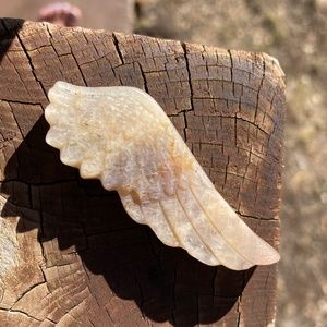 Moonstone crystal Wing carving